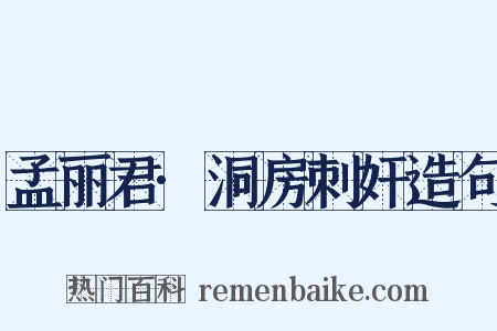 孟丽君·洞房刺奸造句是什么意思的图片